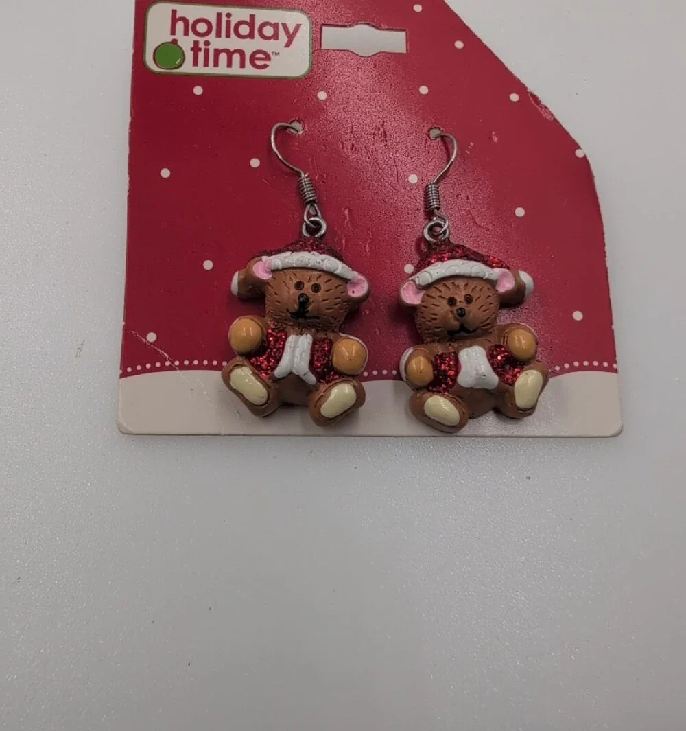 Christmas Earring Bundle Lot: Silver Snowflake Earrings Red Holiday EB59